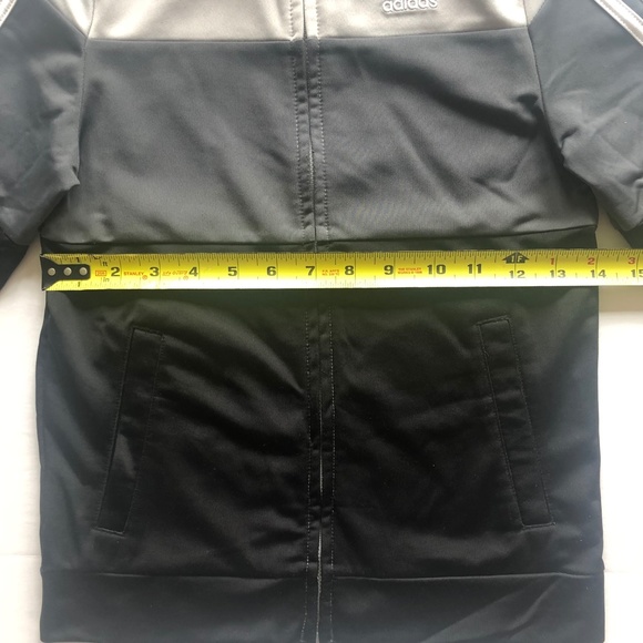 Adidas Boys Gray/Black Colorblock Tricot Jacket - Picture 3 of 7